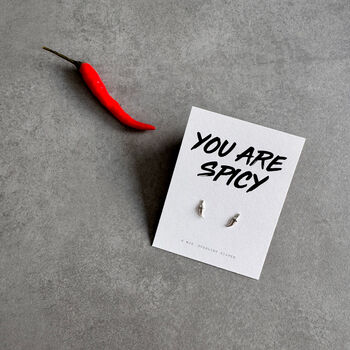 You Are Spicy Silver Chilli Stud Earrings, 3 of 7