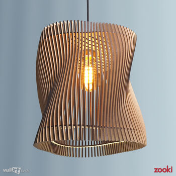 Zooki 29 'Akka' Wooden Pendant Light, 3 of 9