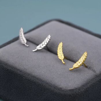 Wheat Stud Earrings In Sterling Silver, 5 of 12