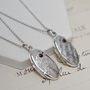 Sterling Silver Oval Locket Necklace With Garnet, thumbnail 2 of 10