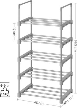 Two Set Five Tier Stackable Shoe Organiser Rack Shelf, 2 of 11