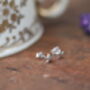 Luna Nine Carat White Gold Star Earrings, thumbnail 3 of 3