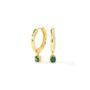 Gold Plated Green Cz Charm Hoop Jewellery Set, thumbnail 3 of 8
