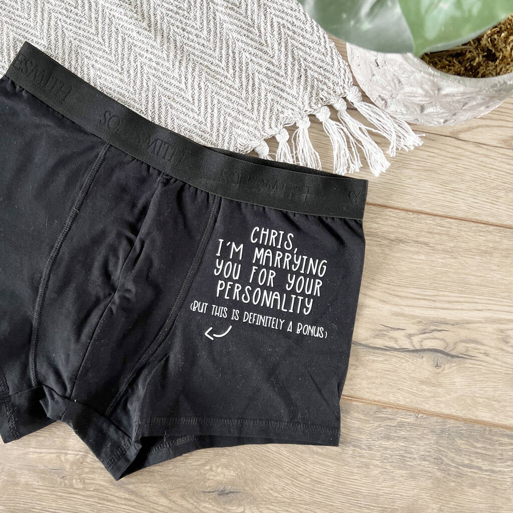 Personalised boxer BRIEFS wedding gift groom Anniverrsary FUNNY