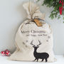 Personalised Christmas Sack With Reindeer, thumbnail 1 of 3
