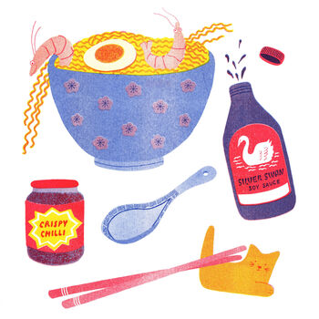 Oodles Of Noodles Risograph Print, 2 of 3