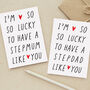 So So Lucky Step Mum Or Dad Card, thumbnail 1 of 2