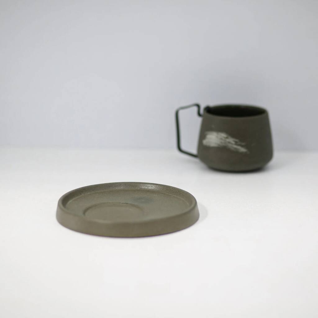 Hic Ceramics Handmade Espresso Saucer And Cup Set, 1 of 3