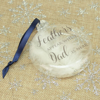 Personalised Glass Feathers Appear Christmas Bauble, 3 of 5