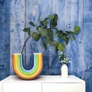 Bright U Shape Rainbow Vase, 3 of 11