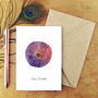 Echinozoa Purple Sea Urchin Greetings Card, thumbnail 1 of 7