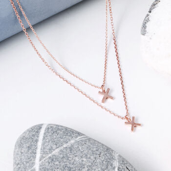 18ct Rose Gold Plated Kiss Necklace, 3 of 4