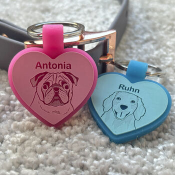 Heart Pastel Silicone Silent Dog ID Tag Personalised, 9 of 12