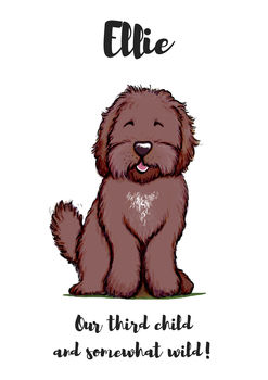 Cockapoo Personalised Dog Name And Personality Print, 5 of 9