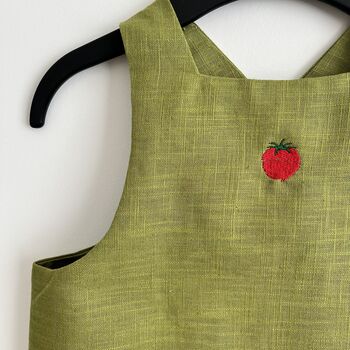 Personalised Children's Apron 100% Linen Kids Pinafore Apron, 5 of 10