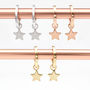 Gold Or Silver Christmas Star Charm Huggie Hoops, thumbnail 2 of 7