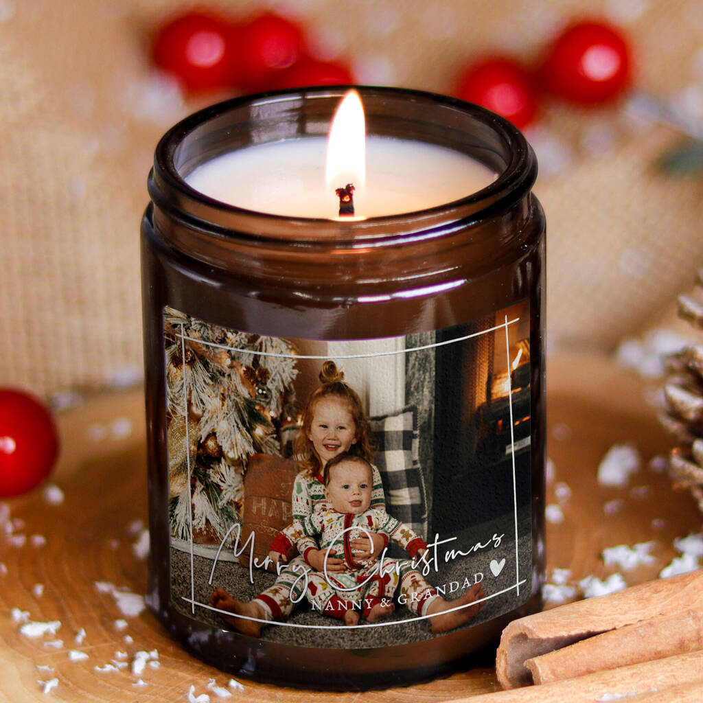 Personalised Grandparent Candle Photo Christmas Gift, 1 of 10