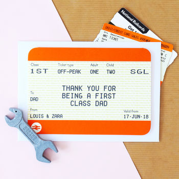 Train Ticket Personalised Father's Day Card, 4 of 5