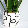 Abstract Outline Drawing Hand Painted Plant Pot, thumbnail 5 of 7