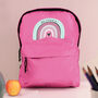 Kids Rainbow Pink Backpack Personalised, thumbnail 1 of 5
