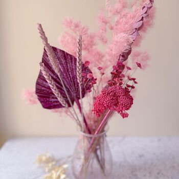 Pink Dried Florals With Vase Arrangement, 2 of 3