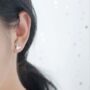Brushed Sterling Silver Butterfly Stud Earrings, thumbnail 2 of 6