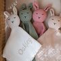 Personalised Knitted Baby Comforter Baby Gift, thumbnail 1 of 4