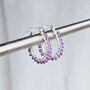 Amethyst And Silver Hoop Earrings, thumbnail 2 of 4