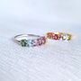 Rainbow Multicoloured Gemstone Half Eternity Ring, thumbnail 5 of 12