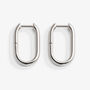 Women's White Gold Oval Hoop Earrings, thumbnail 4 of 5