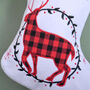 Personalised Tartan White Stocking With Reindeer, thumbnail 8 of 8