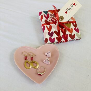 Pink Heart Ceramic Trinket Dish ~ Boxed, 3 of 5