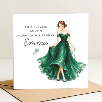 30th Birthday Card For Cousin Emerald, 2 of 5