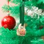 Hand Painted Mini Ceramic Mug Christmas Ornament With Flower, thumbnail 1 of 5