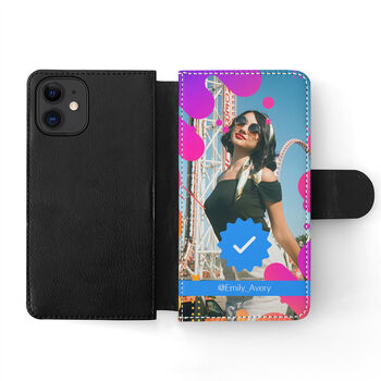 Personalised Leather Instagram Design Wallet Flip Case, 4 of 4