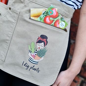 Personalised Plant Lady Hip Gardening Apron, 3 of 5