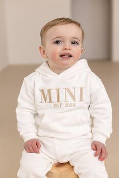 Mini Est Embroidered Child's Hoodie Jumper Matching Mama Available, 4 of 8