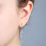 Sterling Silver Clover Threader Earrings, thumbnail 1 of 3