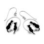 Sterling Silver Cat Silhouette Drop Earrings, thumbnail 1 of 2