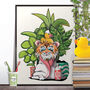 Tiger In Bath Towel, Funny Bathroom Home Decor Poster, thumbnail 1 of 7