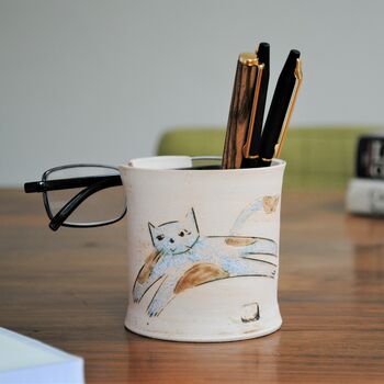 Cat Ceramic Pencil And Glasses Holder Stand, 4 of 7