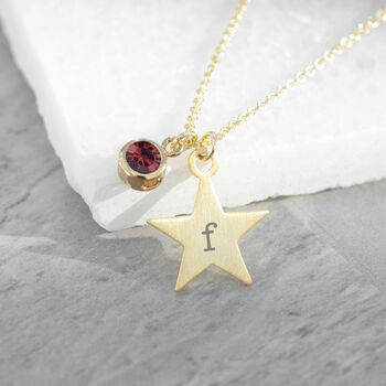 Personalised Gold Plated Star Birth Crystal Necklace, 6 of 11