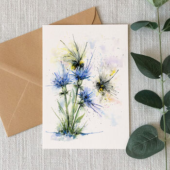 Bee's In Cornflowers, Greeting Card, 2 of 3