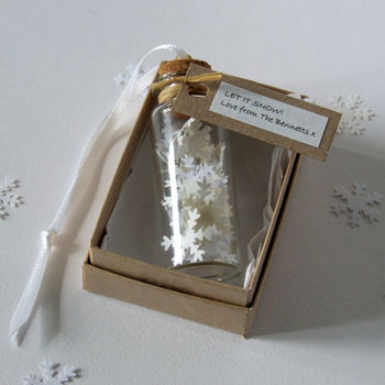 Tiny Bottle Of Snow Personalised Hanging Decoration, 3 of 12