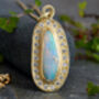 Australian Opal Necklace With Diamonds In 18k Yellow Gold, thumbnail 1 of 3