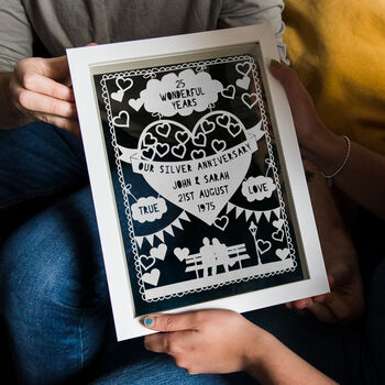 Personalised Silver Anniversary Papercut, 4 of 5