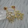 Green Pink Tourmaline Earrings: Gold Plated Sterling Silver, October Birthstone, thumbnail 5 of 9