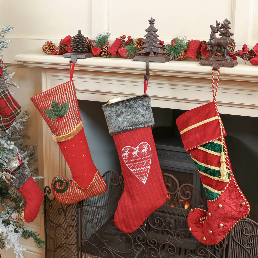 set of three luxury nostalgic christmas stockings by dibor ...