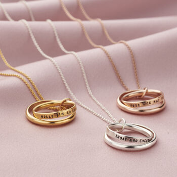 Personalised Double Secret Script Ring Necklace, 6 of 12