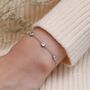 Sterling Silver Tiny Cz Trio Bracelet, thumbnail 4 of 12